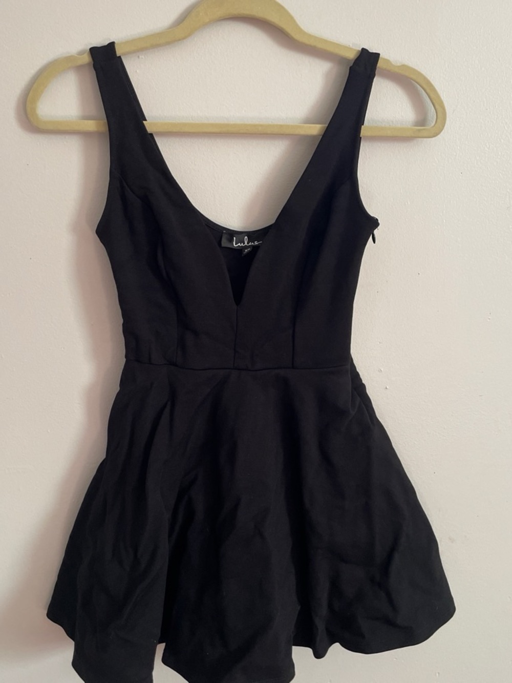 Lulu's Black Sleeveless V-Neck Fit & Flare Mini Dress